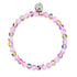 Strawberry Borealis | Silver | Galaxy Glass Bead Bracelet